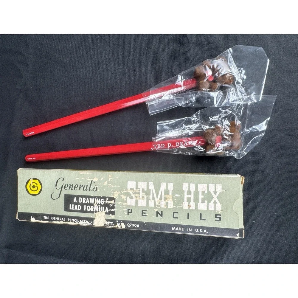 Vintage Lot 14 Of Unsharpened Pencils General's Semi-Hex Columbus 1492 Teddy Bea